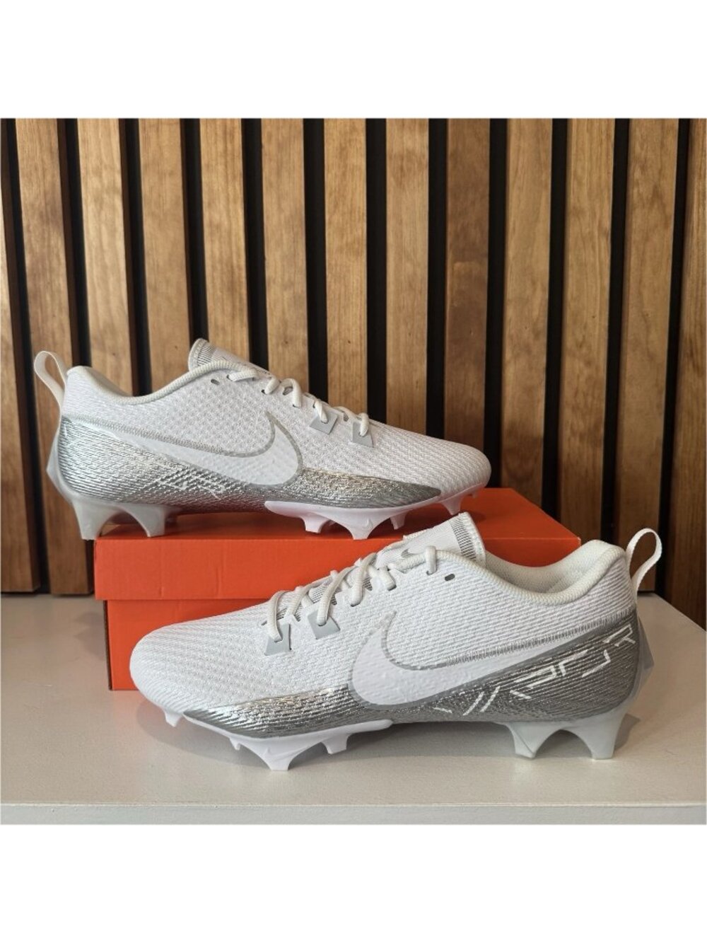 Nike Vapor Edge Speed 360 2 Football Cleats DA5455-102 White Silver Mens 8
